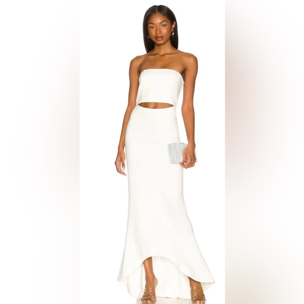 NBD June White Strapless Cutiut Gown Maxi Dress Size XS Bridal